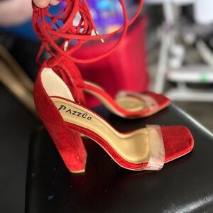 Pazzle Red Suede Women's Heels